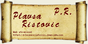 Plavša Ristović vizit kartica